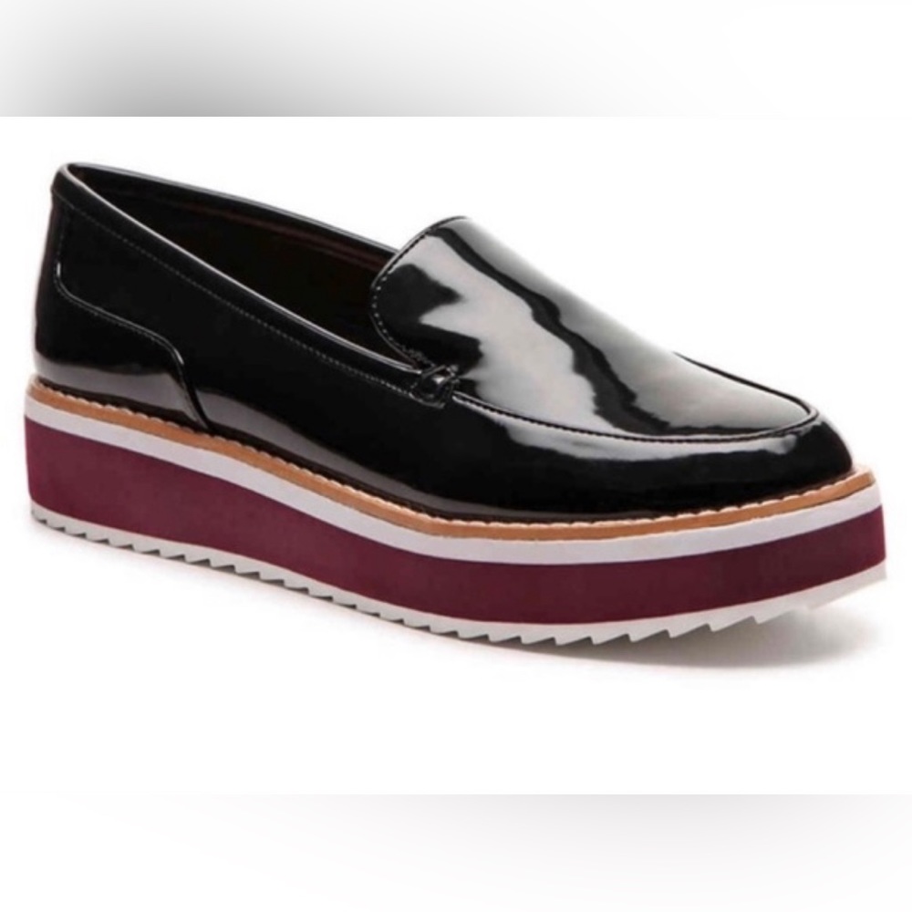 Crown Vintage Mireicia Patent Leather Platform Loafers Black size 6 new no box